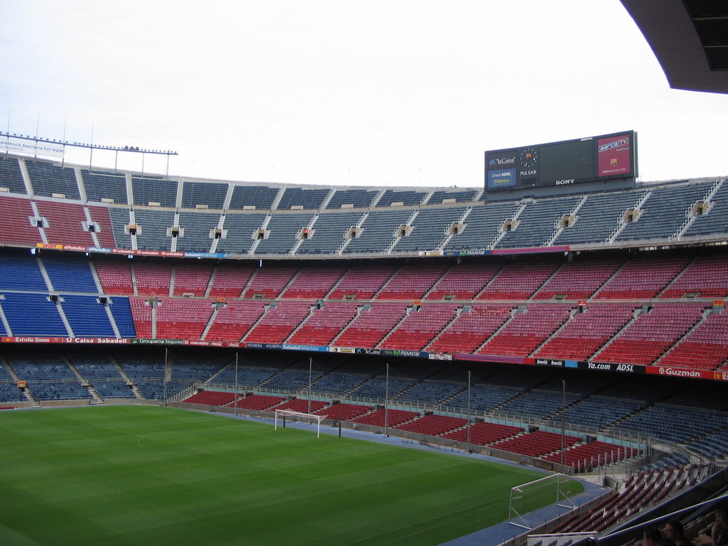 Inside the Camp Nou stadium