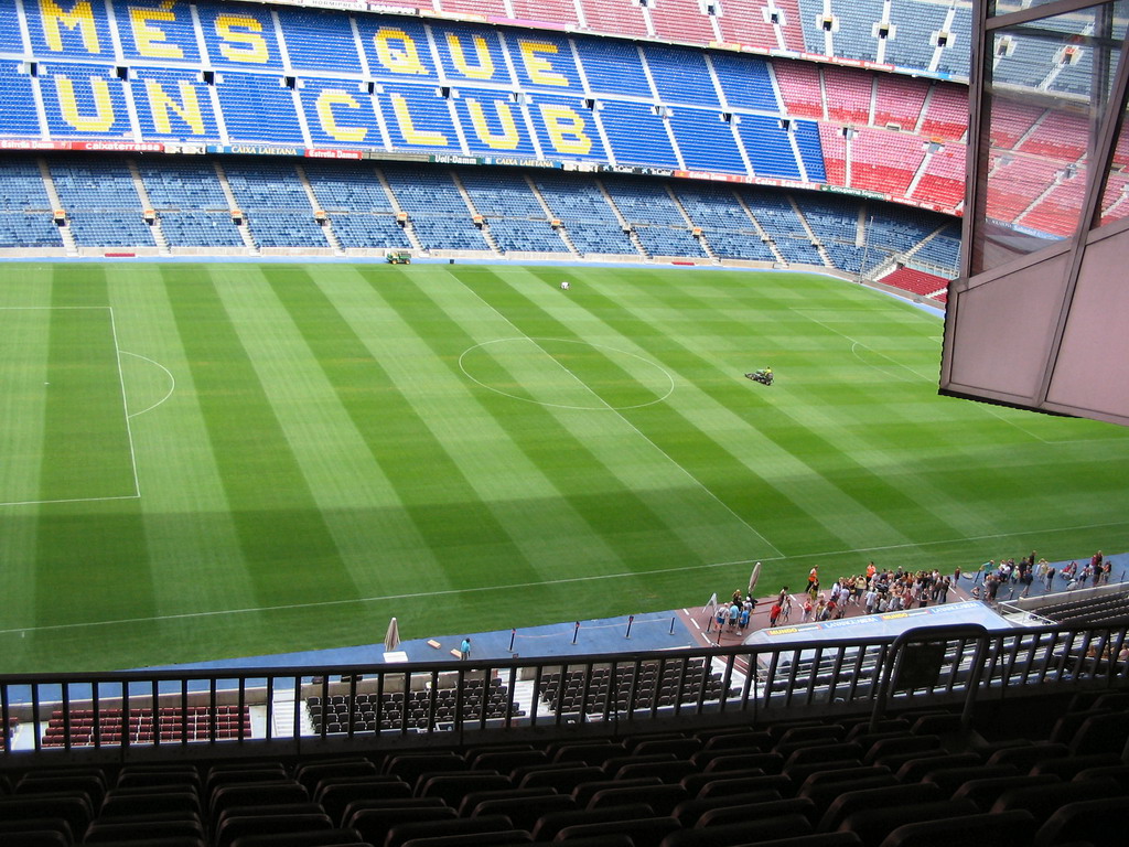 Inside the Camp Nou stadium