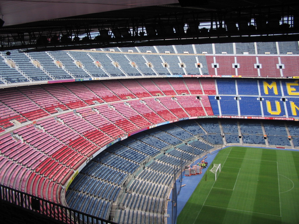 Inside the Camp Nou stadium