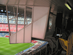 The commentator room of the Camp Nou stadium