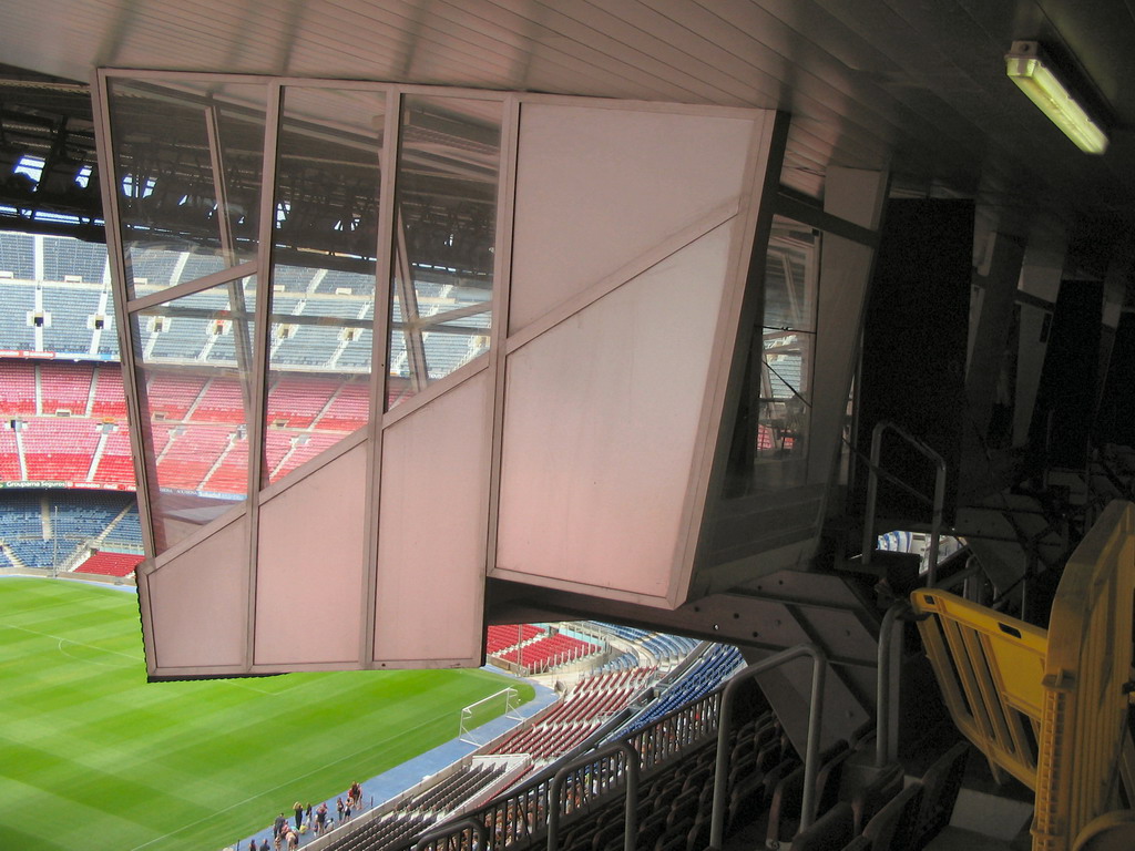 The commentator room of the Camp Nou stadium