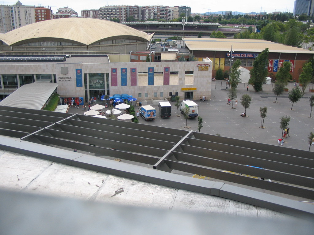 View on the FCBotiga Megastore and the training grounds from the Camp Nou stadium