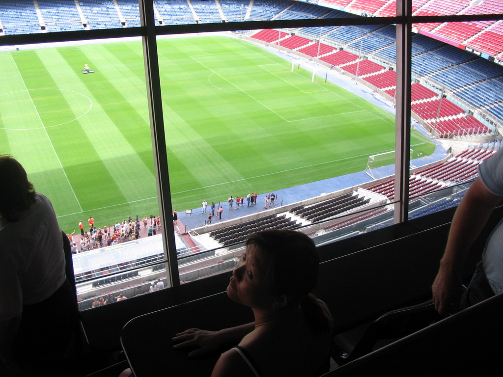 View from the commentator room of the Camp Nou stadium