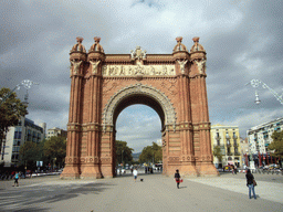 The back side of the Arc de Triomf and the Passeig de Sant Joan promenade