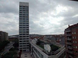 View from our room in the Expo Hotel Barcelona on the Las Arenas shopping mall, the Museu Nacional d`Art de Catalunya and the Montjuïc Communications Tower