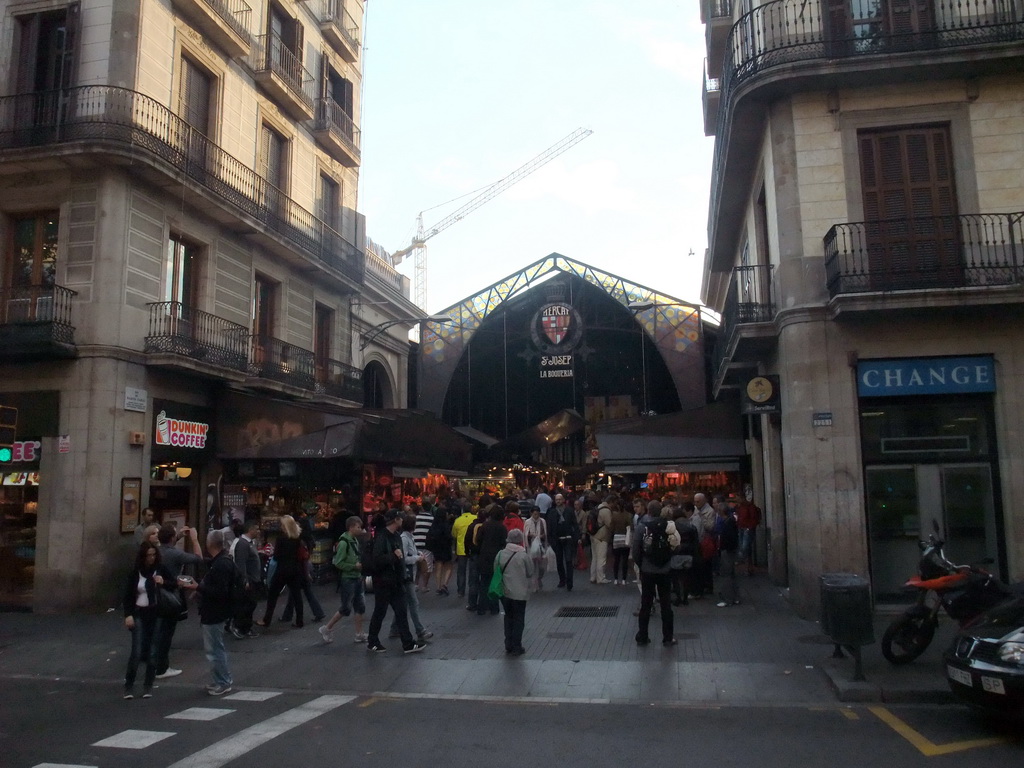 The entrance to the Mercat de Sant Josep de la Boqueria market at the La Rambla street