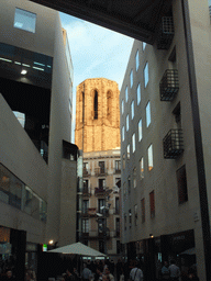 Tower of the Santa Maria del Pi church, viewed from the Passatge d`Amadeu Bagués street