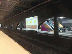 Inside the subway station Catalunya