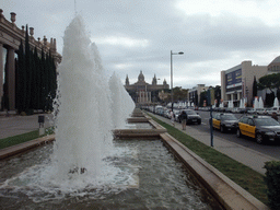 Fountains at the Avinguda de la Reina Maria Cristina avenue, the Four Columns and the Museu Nacional d`Art de Catalunya