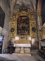 Altar at the entrance to the elevator to the roof of the Cathedral of Santa Eulalia
