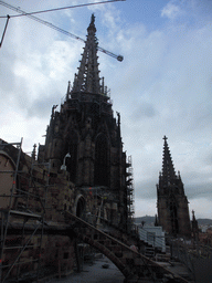 The roof and two of the towers of the Cathedral of Santa Eulalia