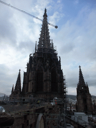 The roof and two of the towers of the Cathedral of Santa Eulalia