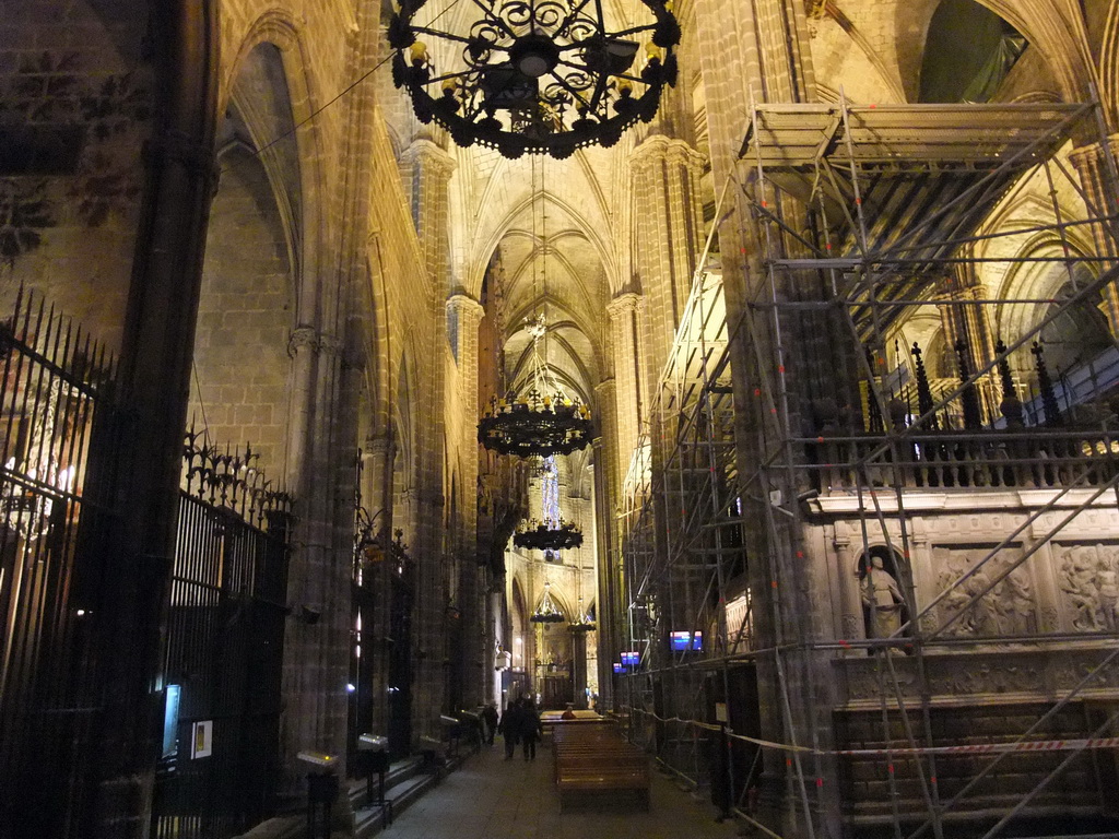 Chandeleers at the northeast nave of the Cathedral of Santa Eulalia