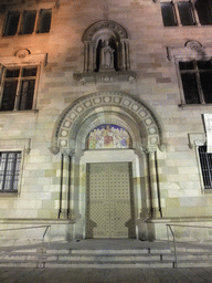 Entrance of the Faculty of Theology of the University of Barcelona, at sunset