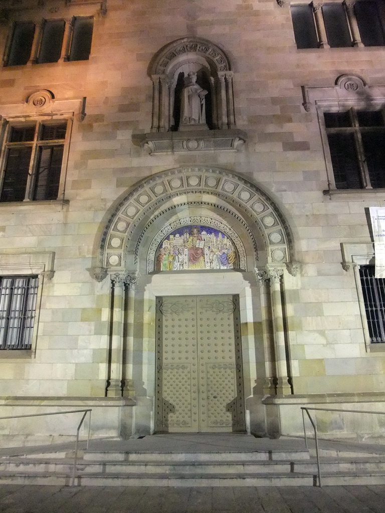 Entrance of the Faculty of Theology of the University of Barcelona, at sunset