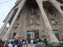 Front of the Sagrada Família church, with the Passion Facade