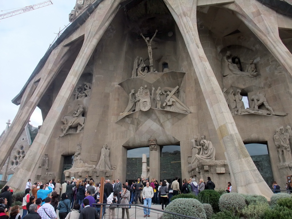 Front of the Sagrada Família church, with the Passion Facade