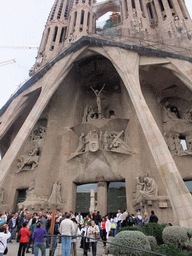 Front of the Sagrada Família church, with the Passion Facade