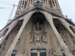 Front of the Sagrada Família church, with the Passion Facade