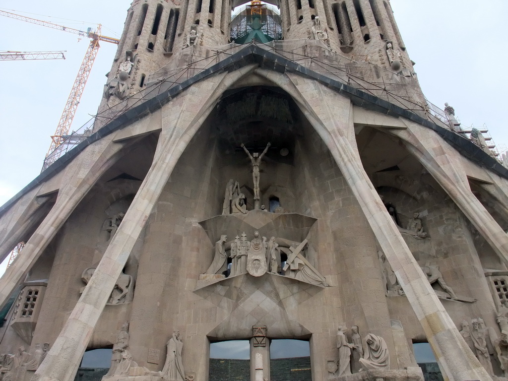 Front of the Sagrada Família church, with the Passion Facade