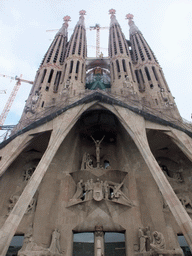 Front of the Sagrada Família church, with the Passion Facade