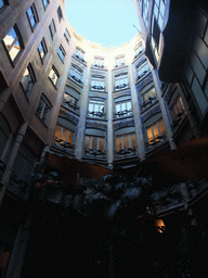 Looking up from the east inner courtyard of the La Pedrera building