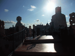 The roof of the La Pedrera building with chimneys and ventilation towers