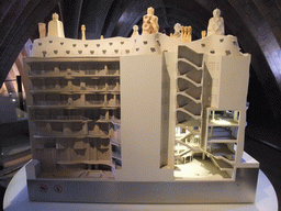 Back side of a scale model of the La Pedrera building, at the top floor of the La Pedrera building