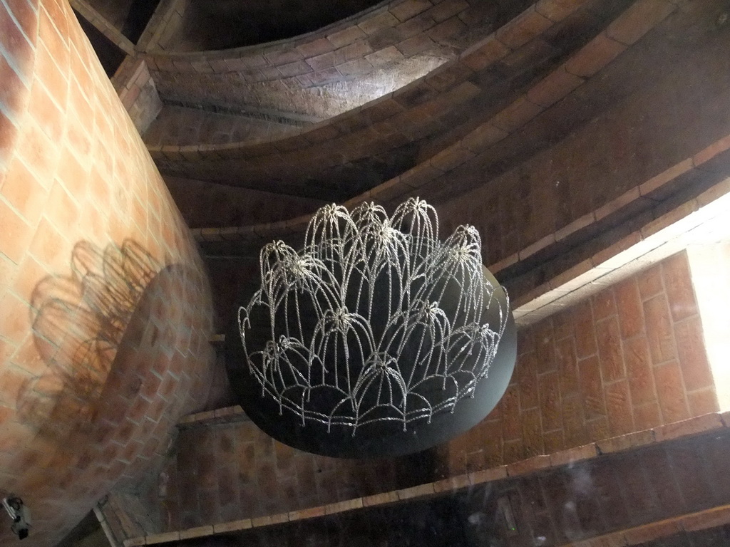 Scale model of the framework of the Church of Colònia Güell (mirrored), at the top floor of the La Pedrera building