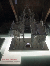 Scale model of the framework of the Sagrada Família church, at the top floor of the La Pedrera building