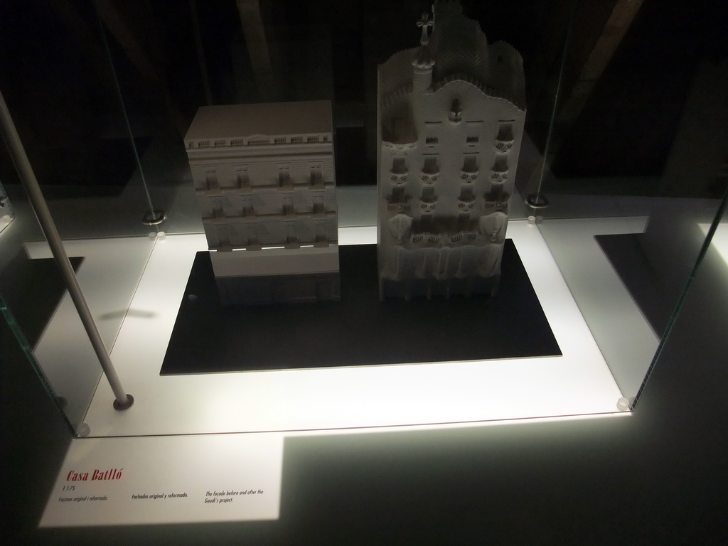 Scale models of the Casa Batlló building, at the top floor of the La Pedrera building