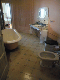 Bathroom at the apartment floor of the La Pedrera building