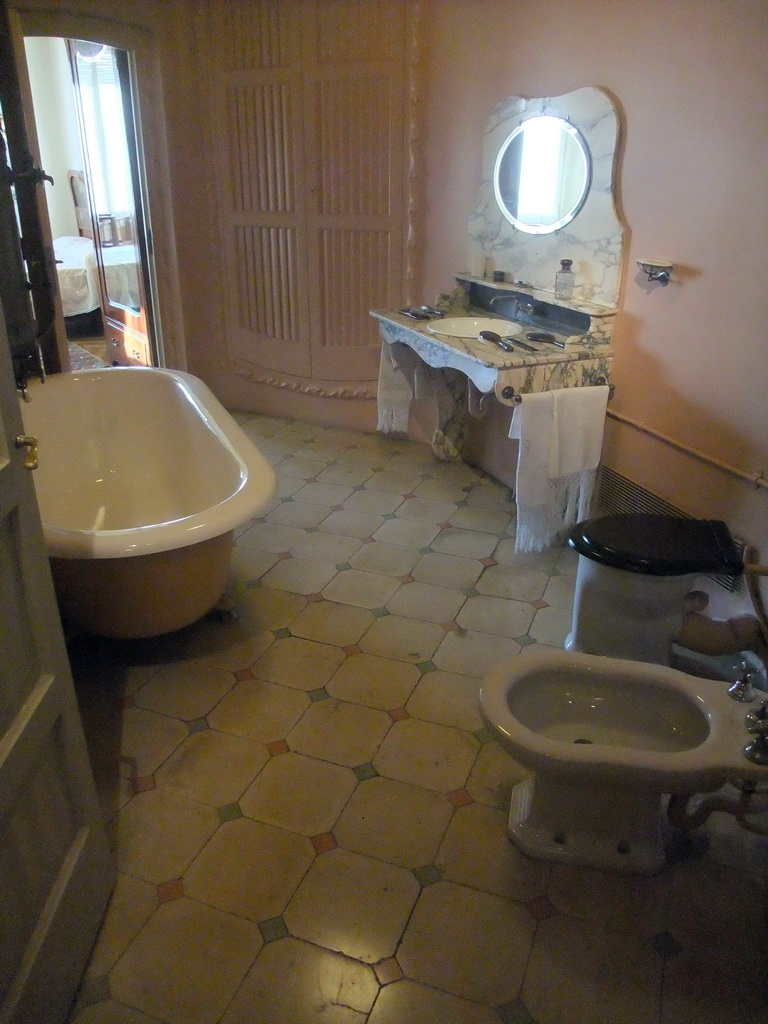 Bathroom at the apartment floor of the La Pedrera building