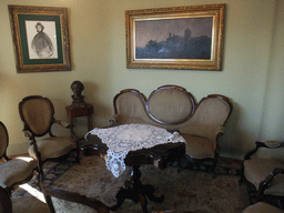 Visitors room at the apartment floor of the La Pedrera building