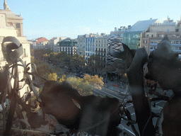 View from the apartment floor of the La Pedrera building on the Passeig de Gràcia street