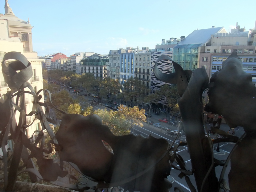 View from the apartment floor of the La Pedrera building on the Passeig de Gràcia street