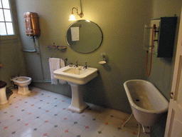 Bathroom at the apartment floor of the La Pedrera building