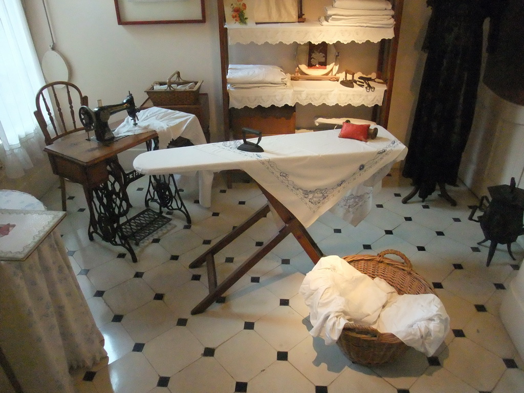 Laundry room at the apartment floor of the La Pedrera building