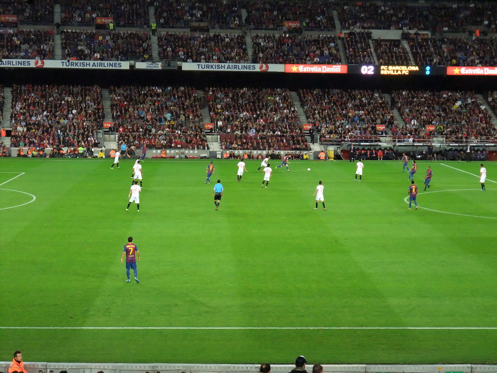 FC Barcelona in the attack during the football match FC Barcelona - Sevilla FC in the Camp Nou stadium