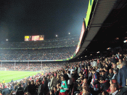 Right grandstands during halftime at the football match FC Barcelona - Sevilla FC in the Camp Nou stadium