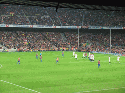 Lionel Messi taking a free kick at the football match FC Barcelona - Sevilla FC in the Camp Nou stadium