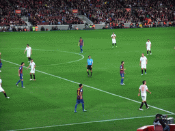 Players on the midfield during the football match FC Barcelona - Sevilla FC in the Camp Nou stadium