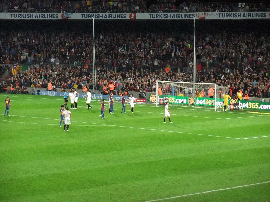 FC Barcelona getting a penalty kick during the football match FC Barcelona - Sevilla FC in the Camp Nou stadium