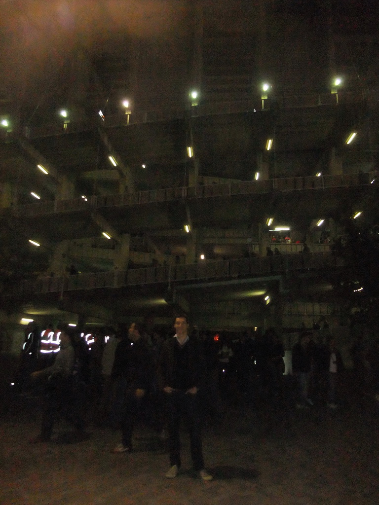 Tim in front of the Camp Nou stadium just after the football match FC Barcelona - Sevilla FC in the Camp Nou stadium