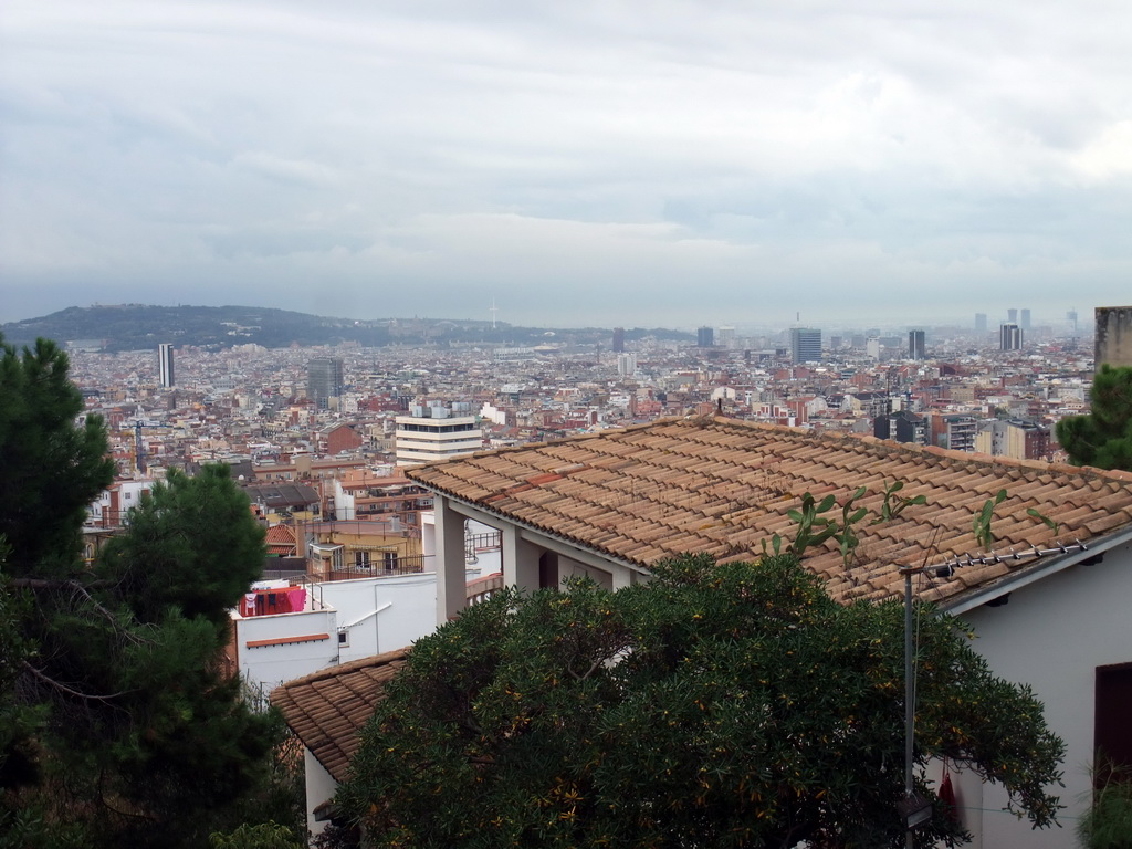 View from Park Güell on the city center