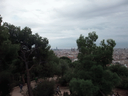 View from Park Güell on the city center with the Torre Agbar tower and the Sagrada Família church