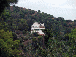 Casa Trias building, viewed the hill with three crosses at Park Güell