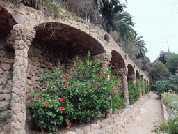 Gallery with trees at the east part of Park Güell