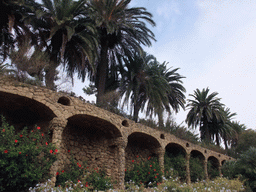 Gallery with trees at the east part of Park Güell