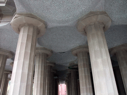 Pillars and ceiling of the Hipostila room at Park Güell
